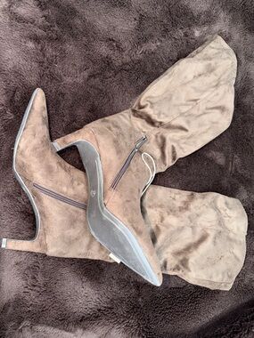 a new day Taupe Suede Knee-High Stiletto Boots